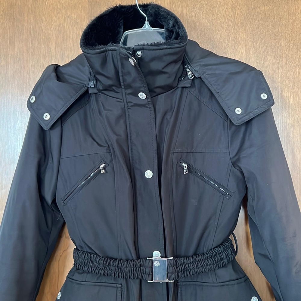 EUC Jessica Simpson Black Hooded Water Resistant Jacket size S/P